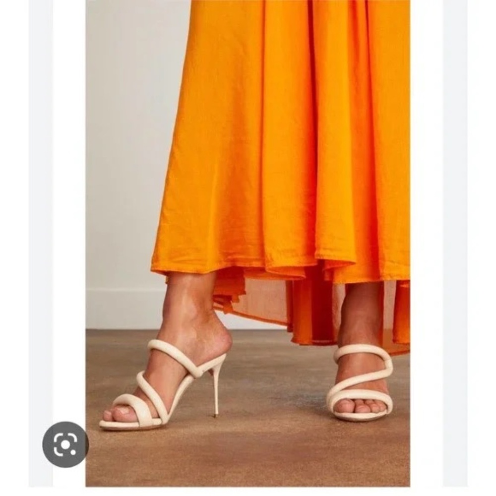 NWT & Box Alexandre Birman Eggshell Leather Sandal Shoes Size EU 38/US 8